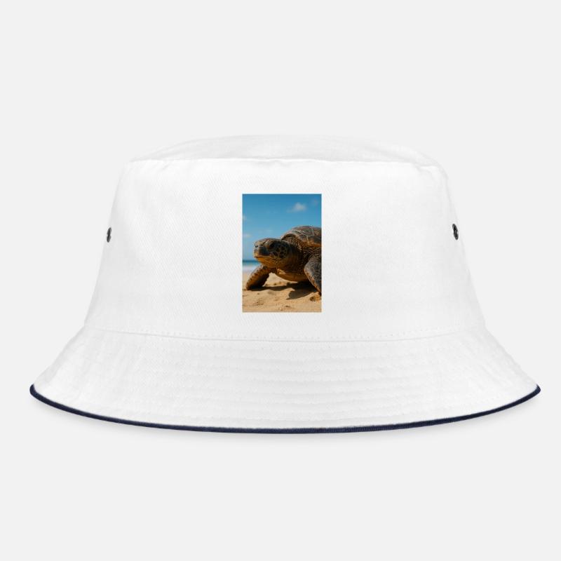 Sunny sea turtle on beach Bucket Hat