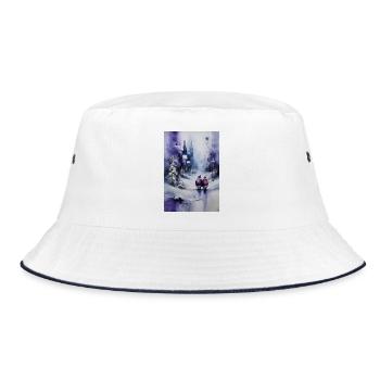 Purple Snow Paar nach Stadt - Bucket Hat - Weiß/Navy - Vorne