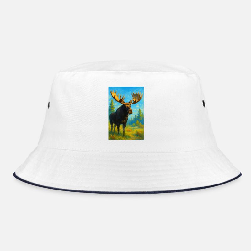 Bunte Elche im sonnigen Wald Bucket Hat