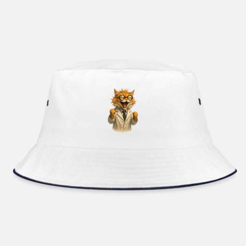 Chat Scientifique en Blouse Blanche - Bob - blanc/marine
