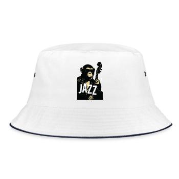 Jazz Monkey Noir Tee - Bob - blanc/marine - Devant