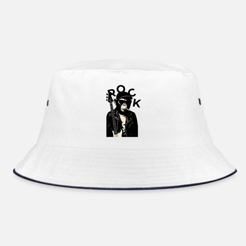 Monkey Biker Rockgitarrist Bucket Hat