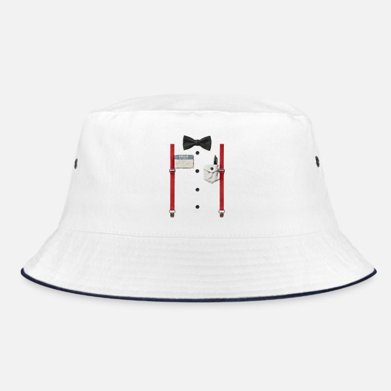 Vintage Dapper Set with Suspenders Bucket Hat