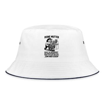 supermarket checkout your mom joke - Bucket Hat - white/navy - Front