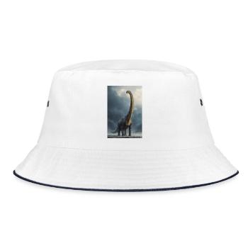 Dawn Sauropod in Mist - Bucket Hat - white/navy - Front