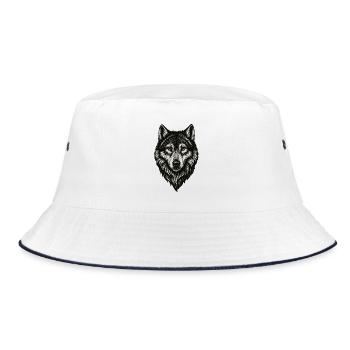 Art de la ligne de tête W Wolf noir et blanc - Bob - blanc/marine - Devant