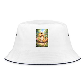 Gecko tropical de style dabbinging - Bob - blanc/marine - Devant