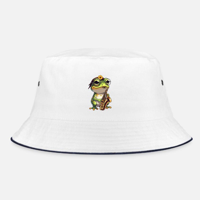 Jazzfrosch mit Saxophon Bucket Hat