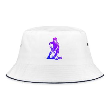 Floorball Stil für jeden Anlass - Bucket Hat - Weiß/Navy - Vorne
