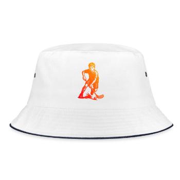 Klares Floorball Motiv für jeden Tag - Bucket Hat - Weiß/Navy - Vorne