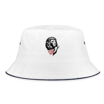 Listen to Your Art – Lion - Bucket Hat - white/navy - Front