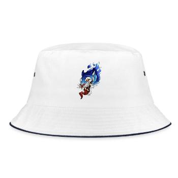OniTiger - Bucket Hat - white/navy - Front