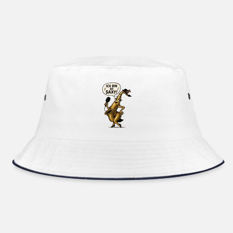 Ich bin so Saxy – Saxophon Diva - Bucket Hat - Weiß/Navy