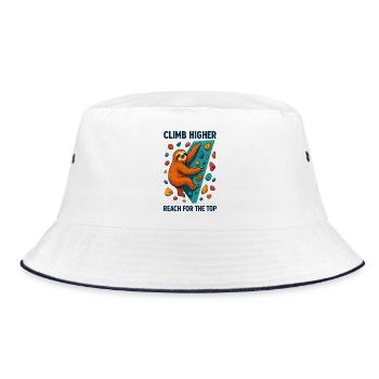 Bouldering Sloth Climbing Boulder Climber - Bucket Hat - white/navy - Front