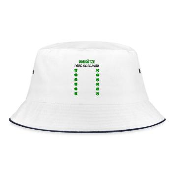 New Year's Eve Shamrock New Year's Resolutions New Year - Bucket Hat - white/navy - Front
