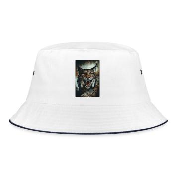 Wildcat in anger - Bucket Hat - white/navy - Front