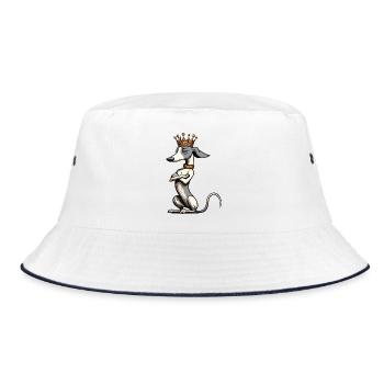 Whippet Greyhound Whippets Greyhound Owner - Bucket Hat - white/navy - Front