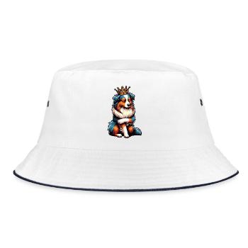 Australian Shepherd Aussie Aussie Owners Aussies - Bucket Hat - white/navy - Front