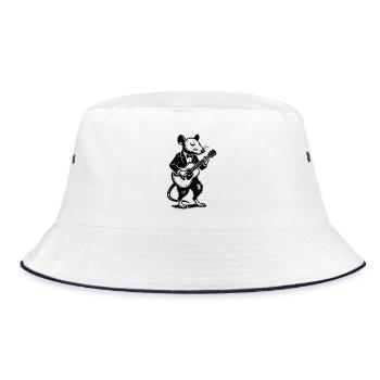 Jazzmaus im Smoking - Bucket Hat - Weiß/Navy - Vorne