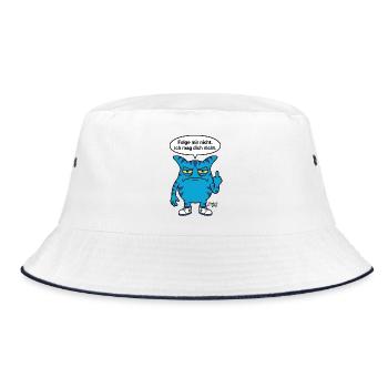 Folge mir nicht - Zooki Mittelfinger Spruch - Bucket Hat - Weiß/Navy - Vorne