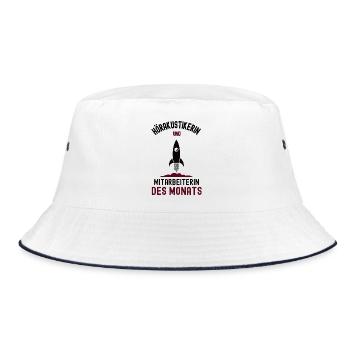 Mitarbeiterin des Monats Hörakustikerin Hörakustik - Bucket Hat - Weiß/Navy - Vorne