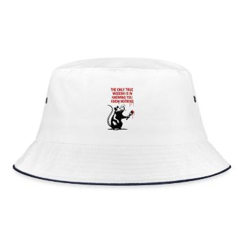 Rat knows that she doesn't know anything - Bucket Hat - white/navy - Front