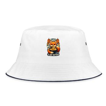 Fox Ramen Slurp Happens - Bucket Hat - white/navy - Front