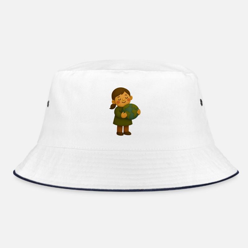 Kleine Umweltschützerin mit Erdkugel Bucket Hat