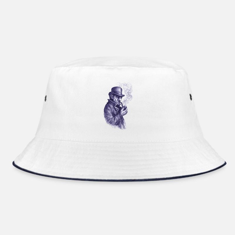 Pipe Smoker Detective in the Shadows Bucket Hat