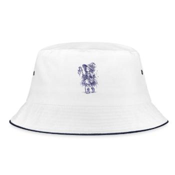 Forest Witch with Lantern - Bucket Hat - white/navy - Front