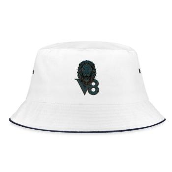 V8 - Bucket Hat - white/navy - Front