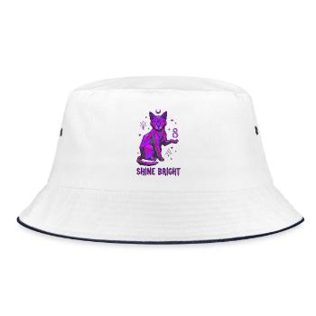 8th Birthday Mystic Cat - Bucket Hat - white/navy - Front