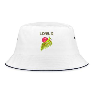 Level 8 Snail - Bucket Hat - white/navy - Front