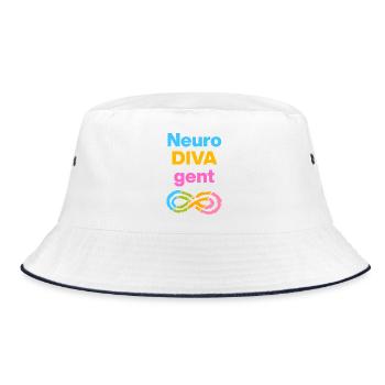 NEURODIVERGENT, NEURODIVERGENCE POWER, ADHD POWER - Bucket Hat - white/navy - Front