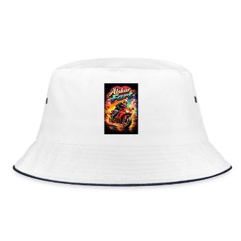Liebe Geschwindigkeit - Bucket Hat - Weiß/Navy - Vorne