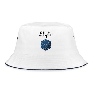 Style Check d20 - Bucket Hat - white/navy - Front