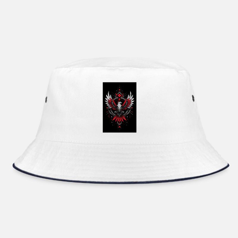 Flame Phoenix Geometric Power - Bucket Hat - white/navy