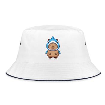 Cute Capybara Hamster Guinea Pig Costume Samba - Bucket Hat - white/navy - Front