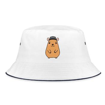 Capybara Kapu avec Chapeau de feutre - Bob - blanc/marine - Devant