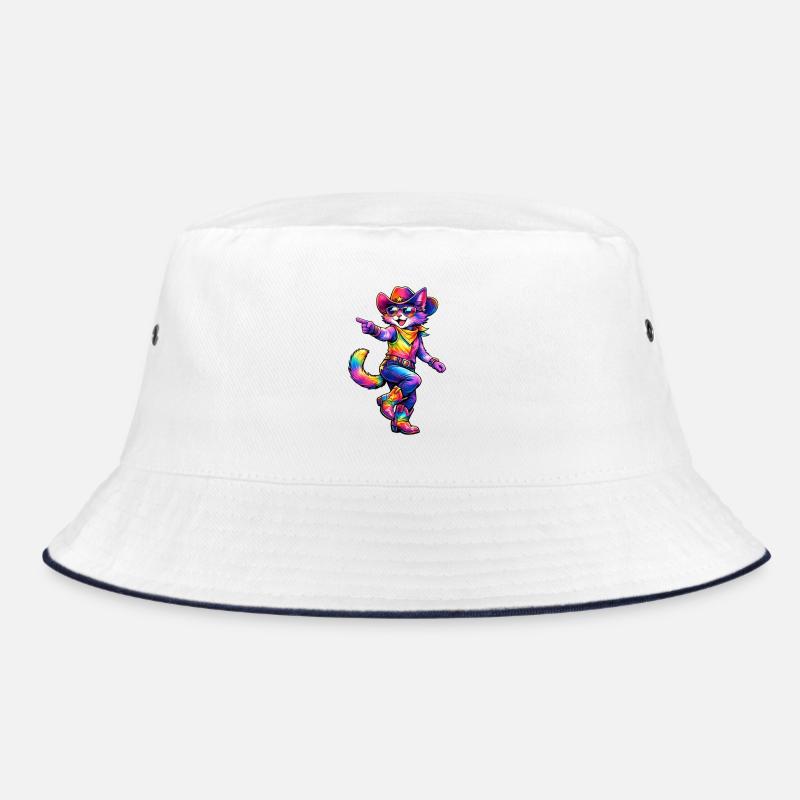 Colorful Cat Cowboy Bucket Hat