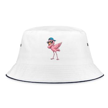 Art de dessin animé Cool Dabbing Flamingo - Bob - blanc/marine - Devant
