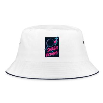 Zerstört den Sieg! Tischtennis - Bucket Hat - Weiß/Navy - Vorne