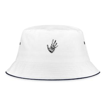 Powder Handprint Grayscale - Bucket Hat - white/navy - Front
