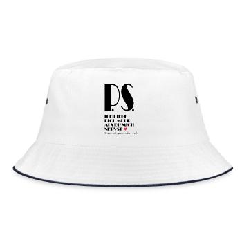 Ich liebe dich mehr als du mich nervst - Bucket Hat - Weiß/Navy - Vorne