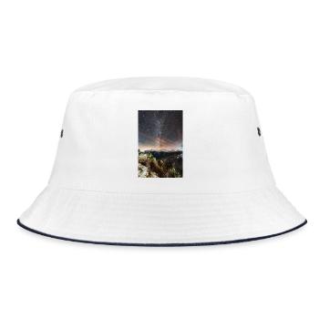 Die Milchstraße oberhalb der Agrafa-Berge - Bucket Hat - Weiß/Navy - Vorne
