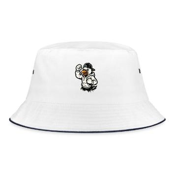 Martial Eagle Mascot - Bucket Hat - white/navy - Front