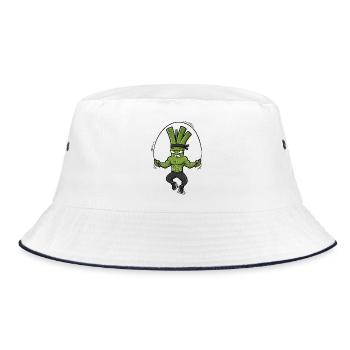 Fitness Jumping Rope Leek Onion Lover Sport - Bucket Hat - white/navy - Front