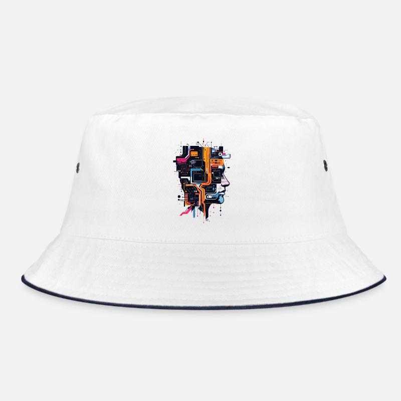 Head of Circuits Computer Board AI Head Bucket Hat