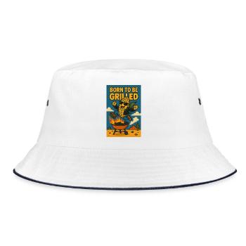 Né pour griller - né pour être grillé - Bob - blanc/marine - Devant