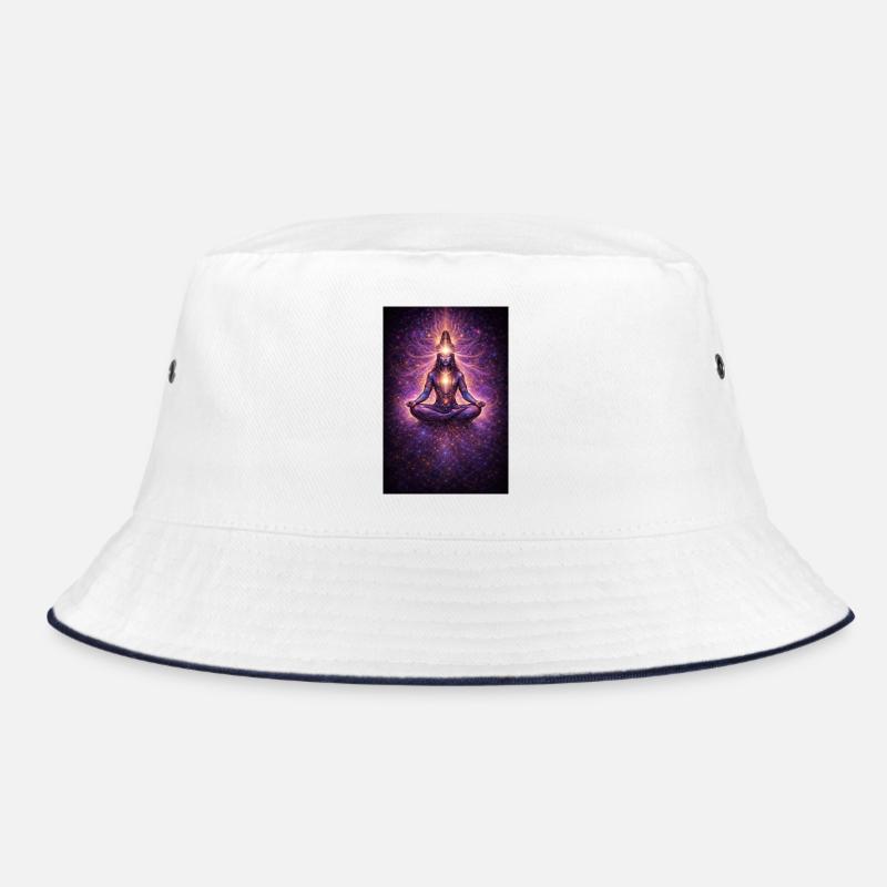 Kosmische Chakra-Meditation - Bucket Hat - Weiß/Navy